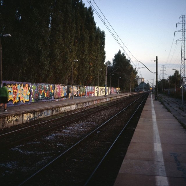 Contrasty and slightly brownish Provia 400X.